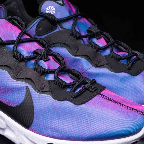 NIKE Sneaker Women CD6964-001 REACT ELEMENT 55 PRM BLACK/LASER FUCHSIA, 8.5 - Picture 1 of 10